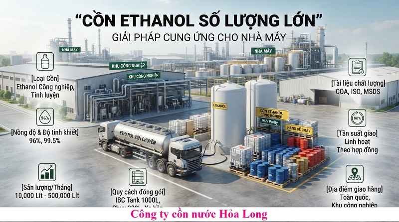 Cồn Ethanol Cho Khu Công Nghiệp – Giải Pháp Cung Ứng Ổn Định Cho Doanh Nghiệp